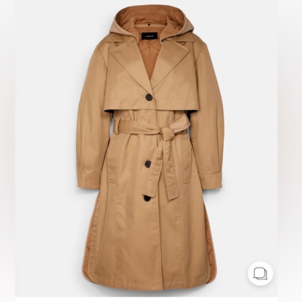 COACH NWT Classic Khaki Quilted Trench Coat size XS
